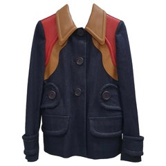 Miu Miu Denim-Lederjacke 