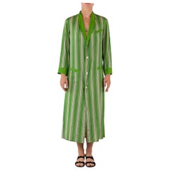 1920S Striped Silk Mens Styled Womens Robe