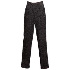Patrick Kelly 1980s Vintage Silk Jersey Pants/ Trousers with Metallic Embroider 11