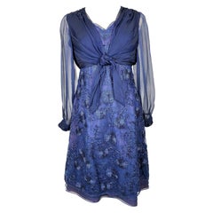 A Jacques Heim Cocktail Chiffon Embroidered Dress and bolero Circa 1965