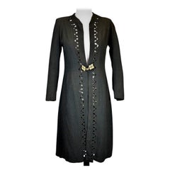 Elegant Embroidered Wool Crepe Silk Evening Coat - France Circa 1935-1945
