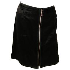 Courreges Black Faux Fur Skirt 2