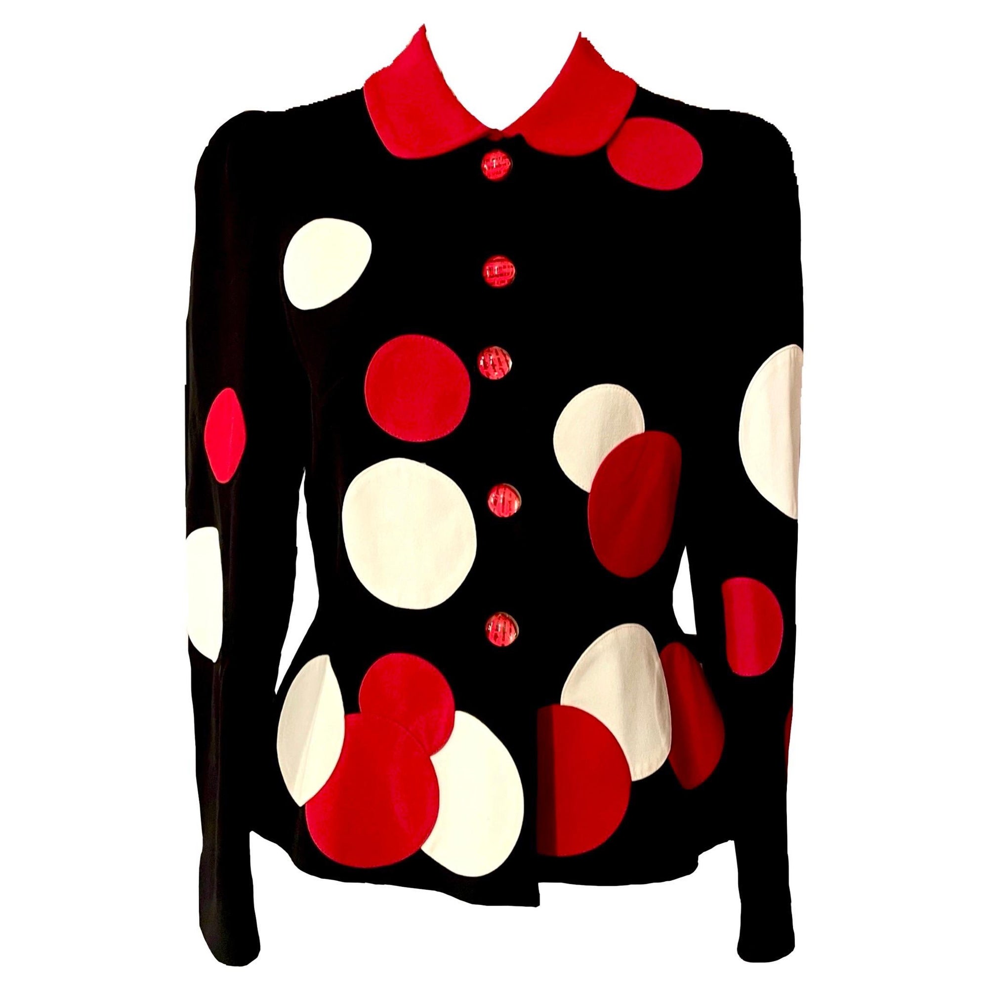 Vintage 1990s The Nanny MOSCHINO polka dot jacket