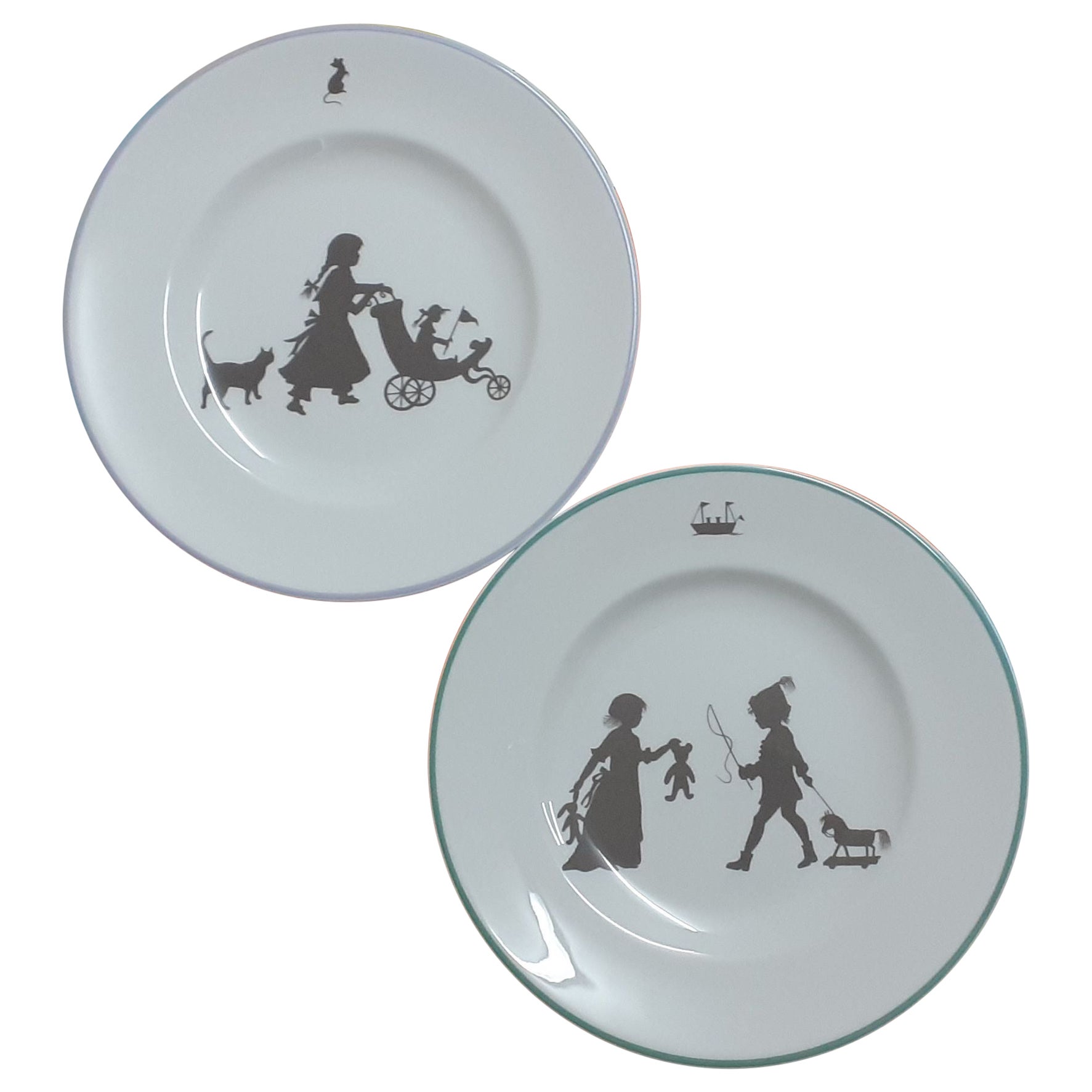 Hermès Set of 2 Plates Sihouettes Collection For Sale at 1stDibs