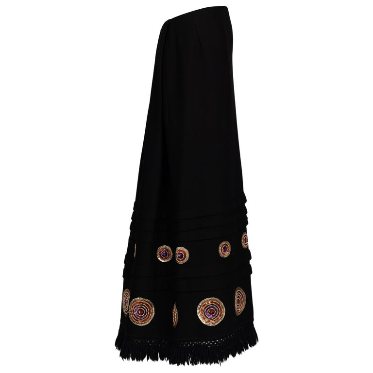 Extraordinary 1970s Lanvin by Jules-Francois Crahay Numbered Metallic Sequin Silk Dress