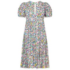 1970s Ossie Clark for Radley Celia Birtwell Bubble Print Smock Dress