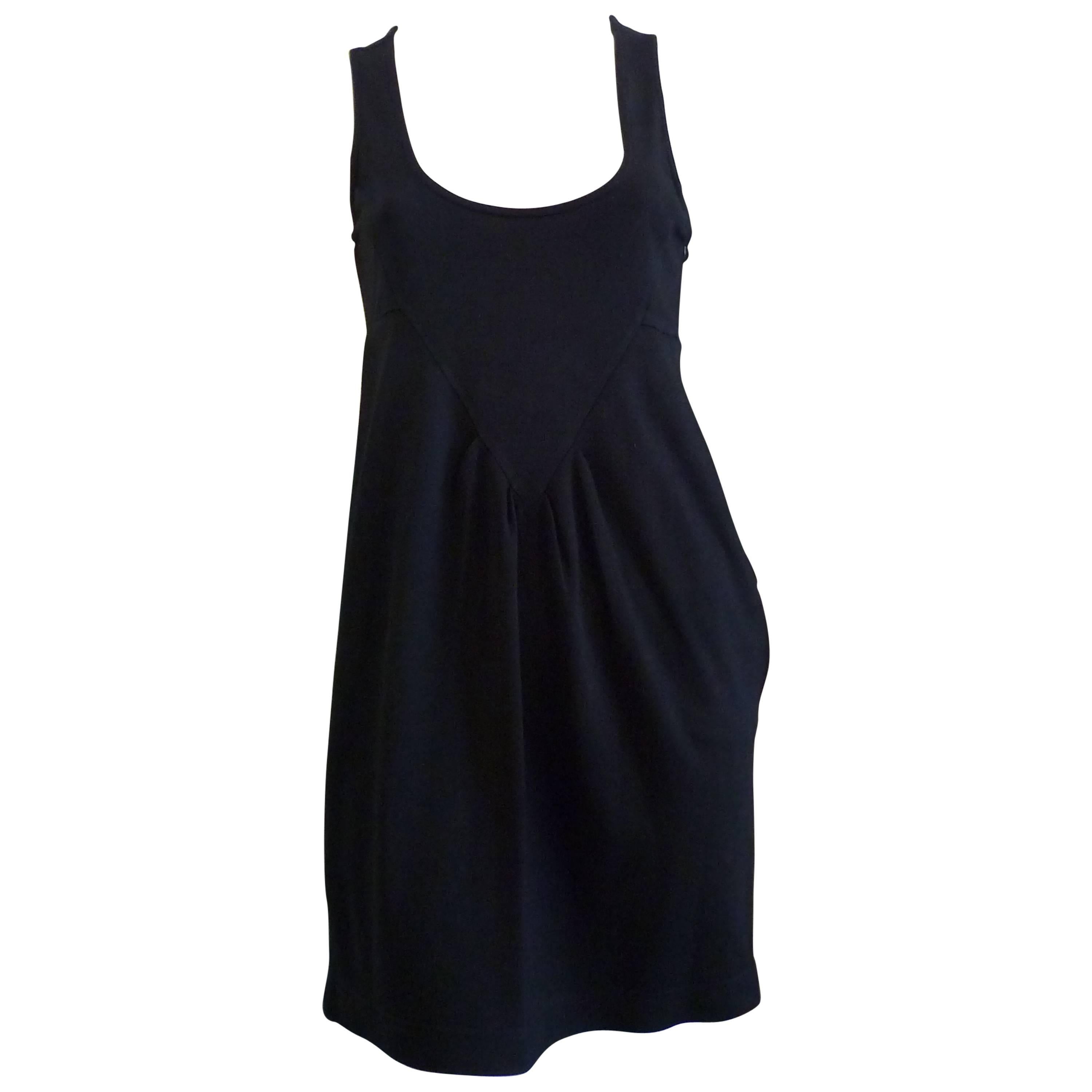 MARNI Vestido negro de seda y algodón en venta