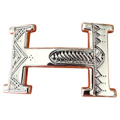 Boucle de ceinture Hermès AG en argent sterling 925 TOUAREG H 32 mm, BNIB !
