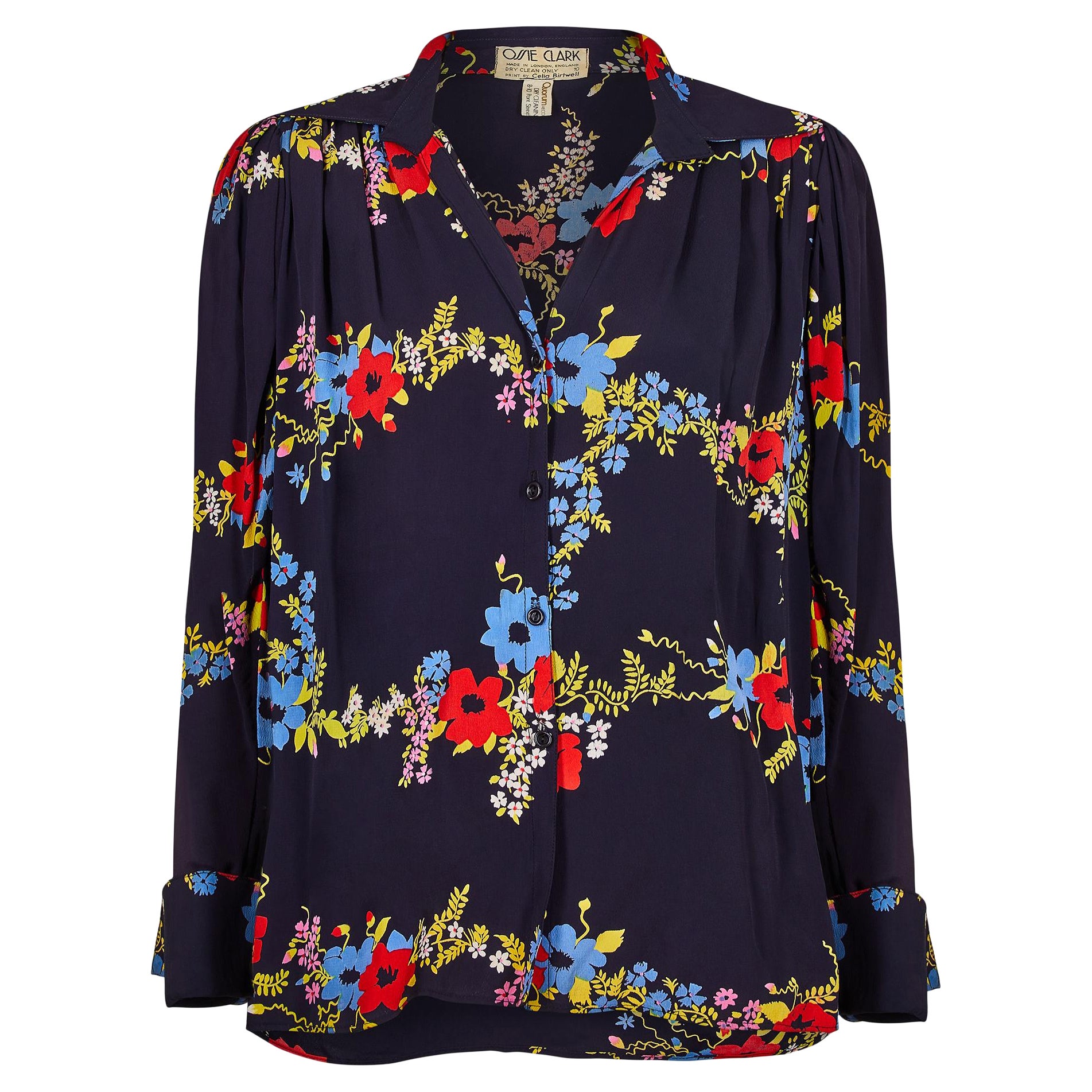 Ossie Clark voile blouse with Celia Birtwell print, circa 1972 For Sale ...