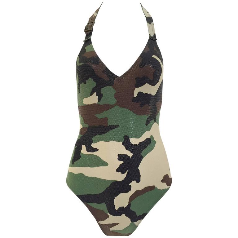 Christian Dior by John Galliano camouflage bathing suit at 1stDibs | john  galliano swimsuit, camo bathing suit, dior bathing suit
