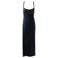 Abito vintage Versace con borchie nere Autunno 1998