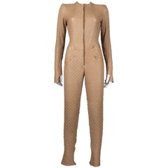 Alexander McQueen nude quilted leather 'Pantheon as Lecum' jumpsuit, circa 2004
