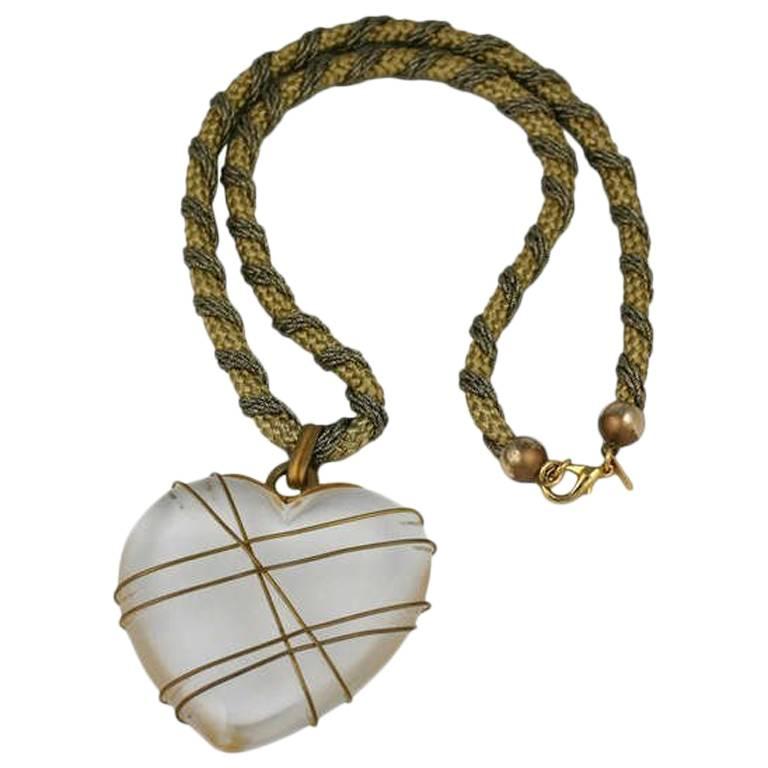Louis Feraud Frosted Heart Pendant