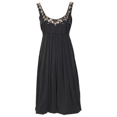 Chloé vintage circa 2007 embellished black silk dress 