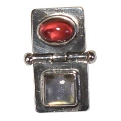 Vintage Moonstone Garnet Earrings