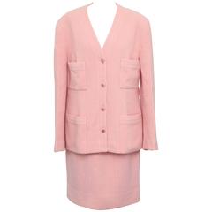 Vintage Chanel Pink Suit with CC Buttons