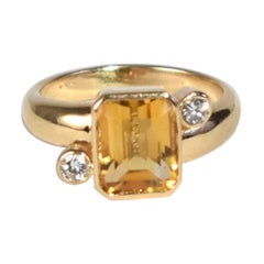 Vintage Square Citrine Ring