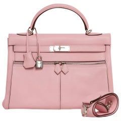 Hermès Kelly Lakis 32 Rose Sakura Tasche mit Palladiumbeschlägen Swift Limitierte Auflage