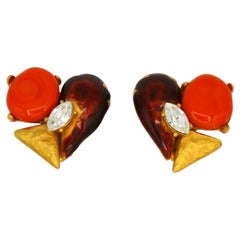 CHRISTIAN LACROIX Vintage Herz-Ohrclips