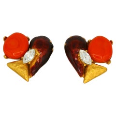 CHRISTIAN LACROIX Vintage Heart Clip-On Earrings