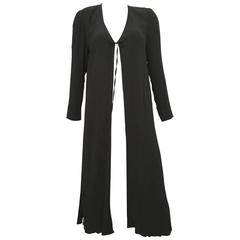 Vintage Fendi Evening Black Textured Silk Duster Jacket Size 6.