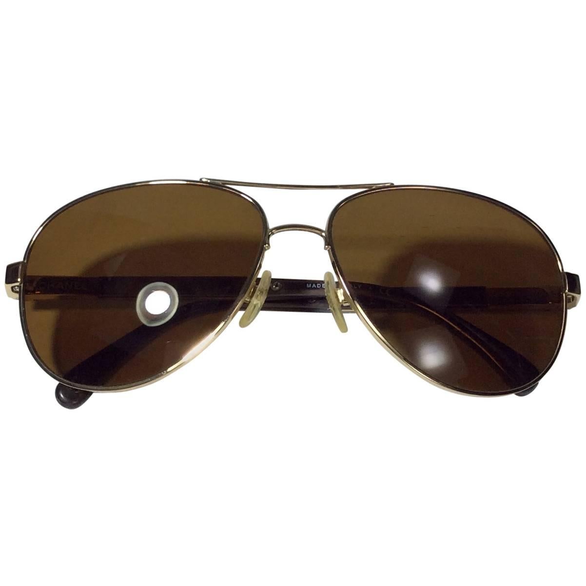 Chanel Gold Aviators