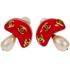 Vintage 1980s Rare Chanel Mushroom Earrings