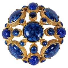 Kenneth Jay lane Faux Lapis Domed Crest
