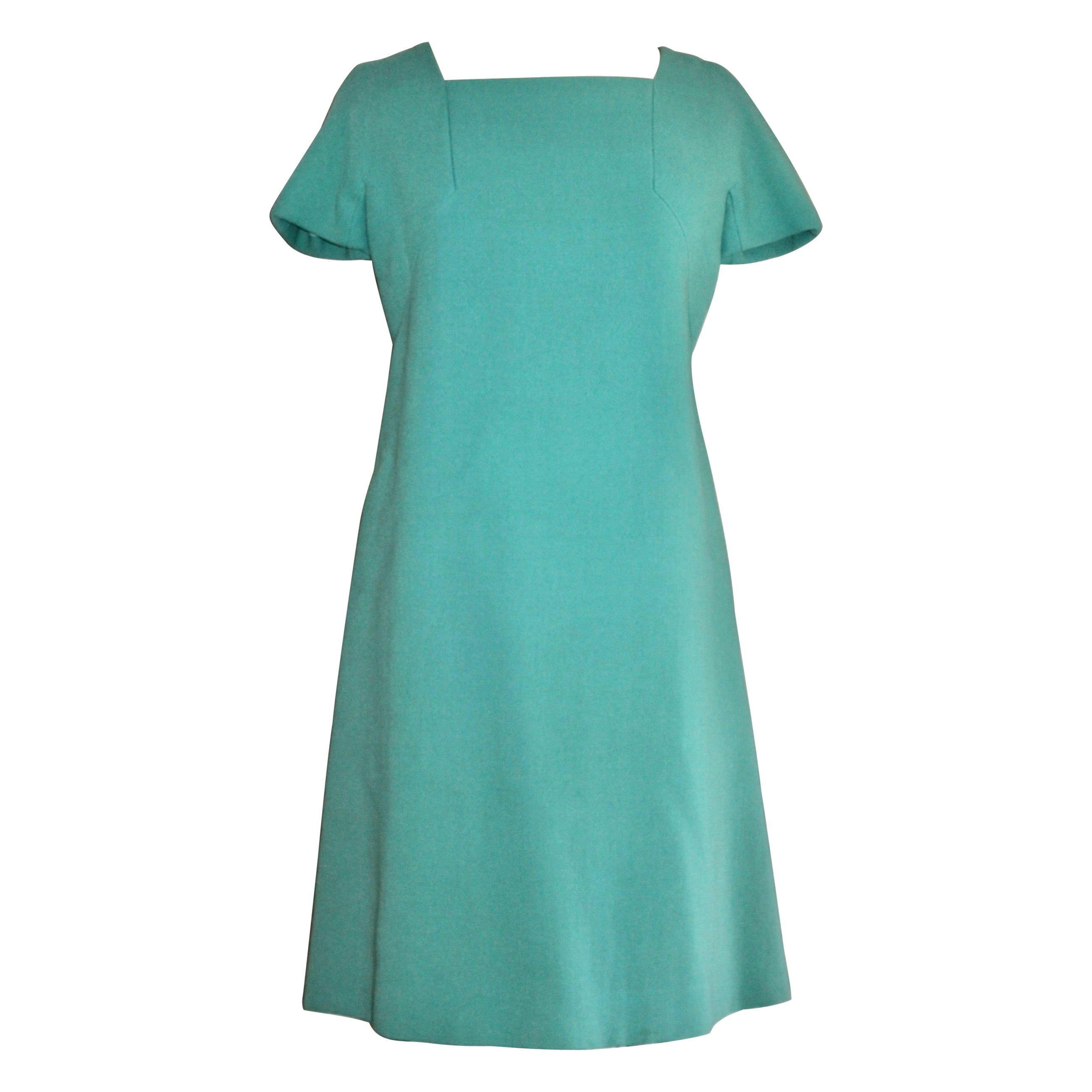 Jean Patou Paris Collection Boutique Green/Blue Day Dress