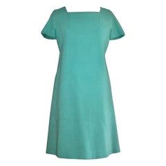 Robe de jour verte/bleue Jean Patou Paris Collection Boutique