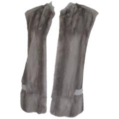 sleeveless soft sapphire mink fur vest
