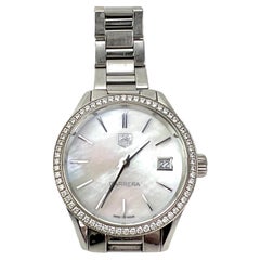 TAGHEUER Carrera Mother of pearl Diamond Bezel Date Watch