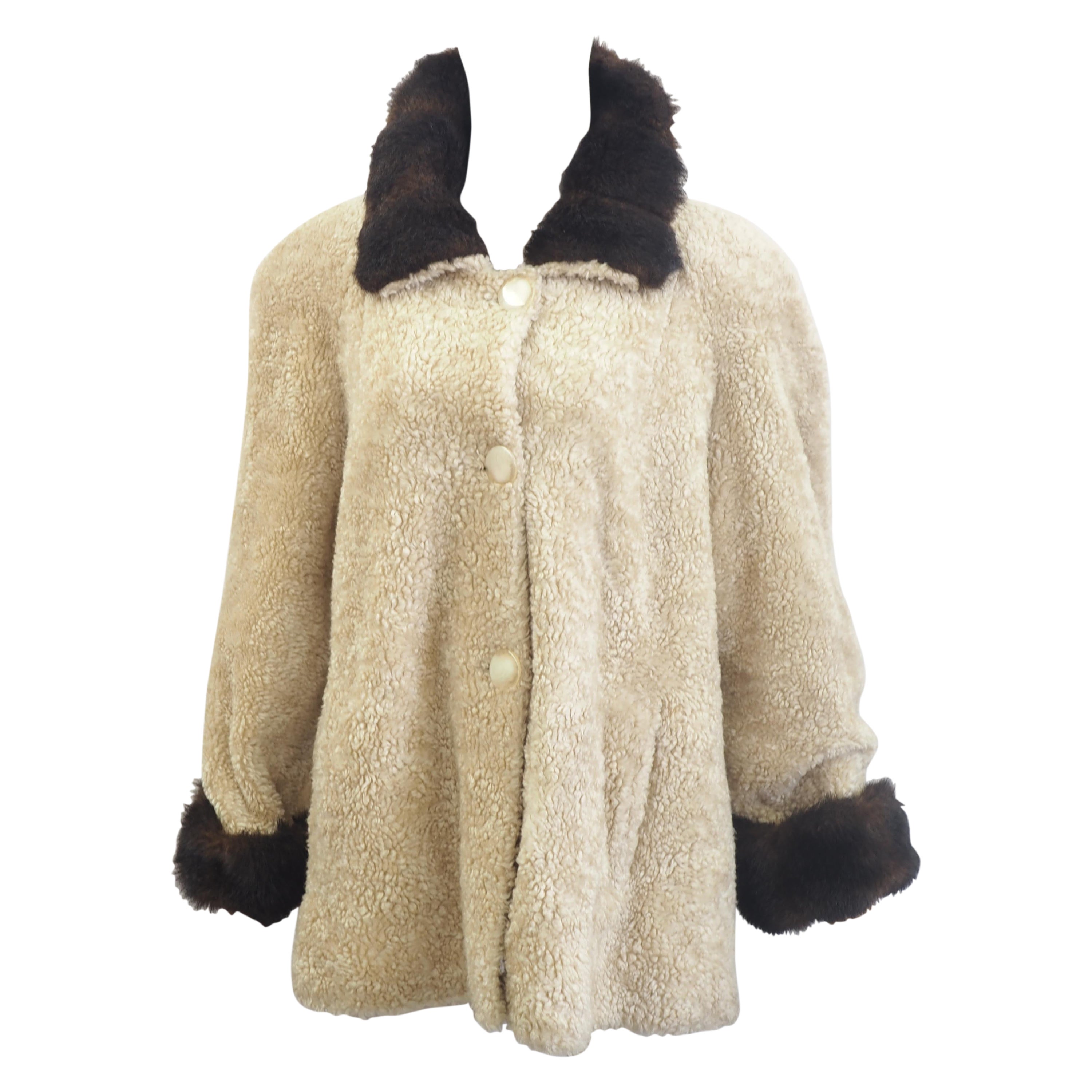 Oleg Cassini beige black jacket / coat