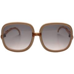 Vintage 1970s Deadstock Tan Braided Sunglasses Made In France