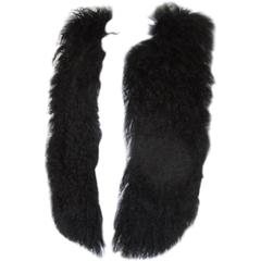 black mongolian lamb sleeveless fur vest