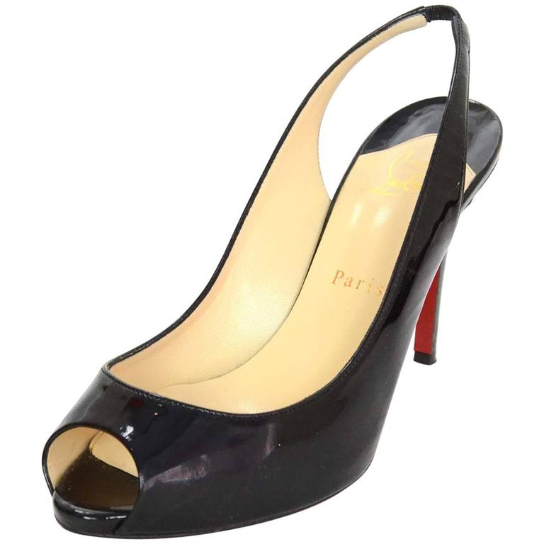 christian louboutin black slingback pumps