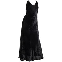 1990s Donna Karan Bias Cut Silk Velvet Gown 7
