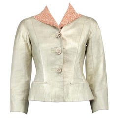 Pre-Loved Louis Vuitton Damen''s Metallic-Blaue Leder-Cropped-Jacke