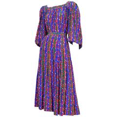 Yves Saint Laurent Blue Floral Ensemble