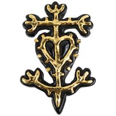Christian Lacroix Black & Gold Brooch 11