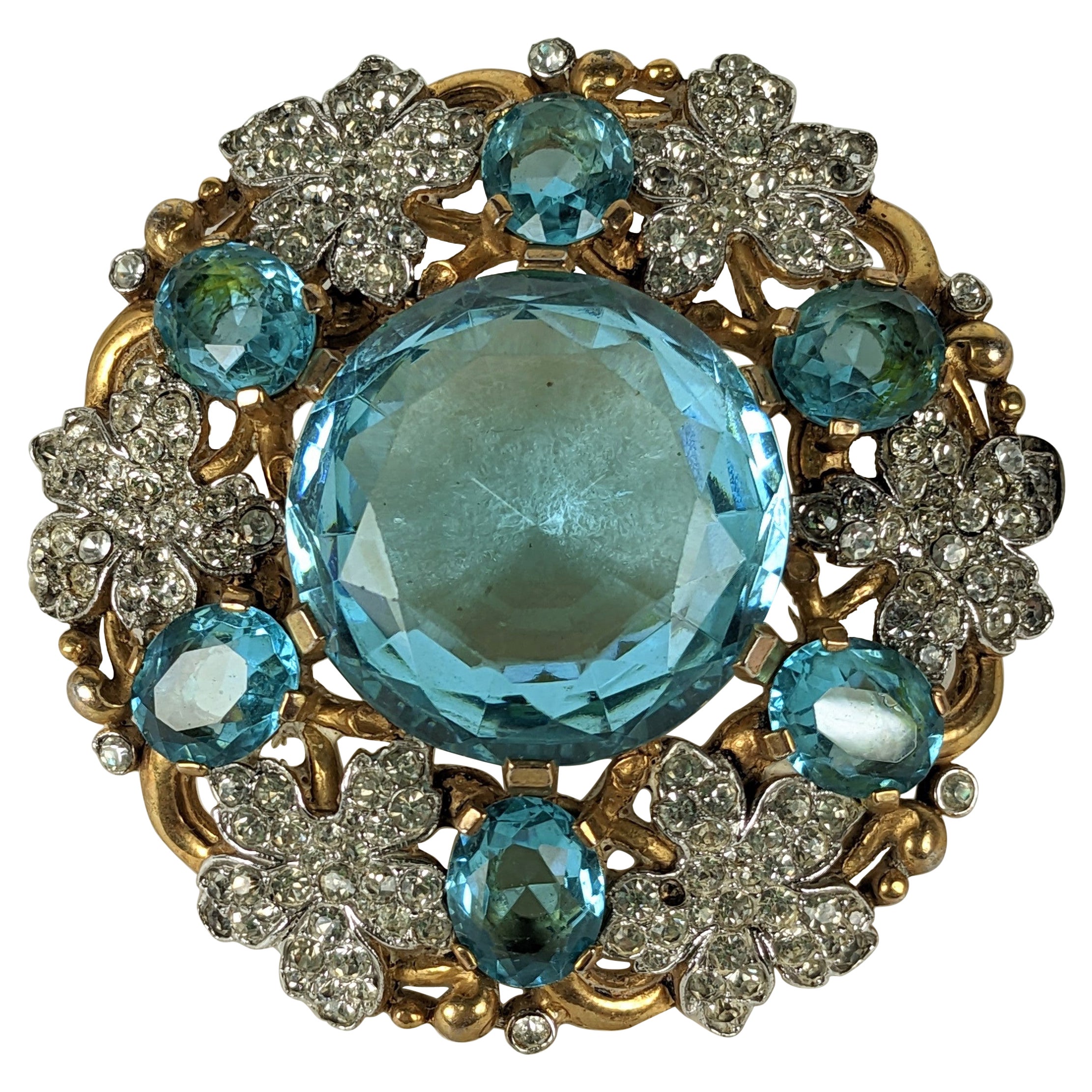 Trifari Eugenie Series Aquamarine Crest, Alfred Phillipe For Sale