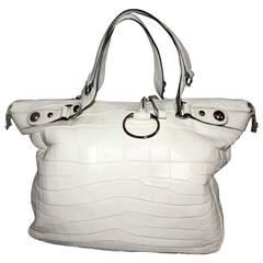Gucci Ivory Alligator Icon Bit Shoulder Tote Bag 2