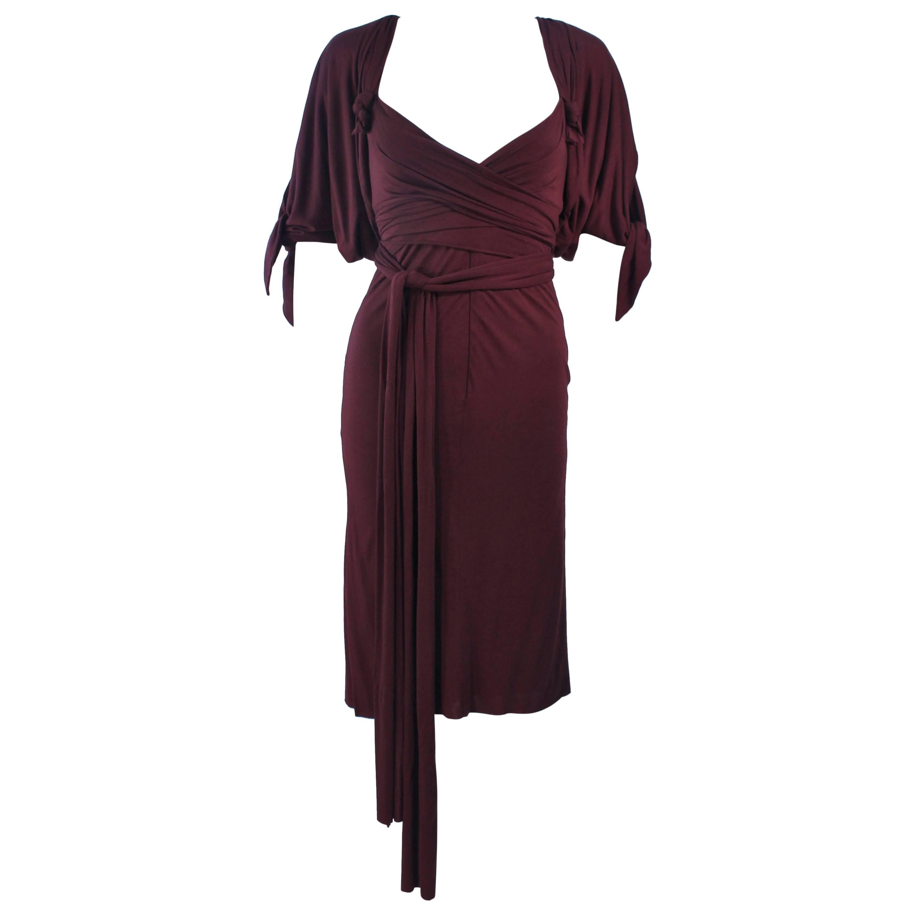 ELIZABETH MASON COUTURE Bamboo Jersey Cocktail Dress with Wrap Made To Order For Sale