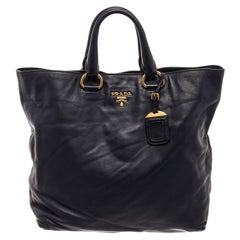 Prada Navy Leather 2Way Shoulder Bag