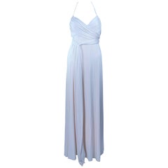 ELIZABETH MASON COUTURE White Silk Jersey Draped Gown Made To Order