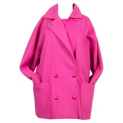 Vintage Pierre Cardin Pink Wool Coat 1980s
