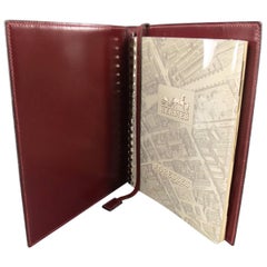 Hermes Vintage Burgundy Leather Address Book