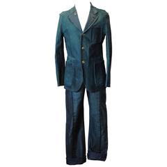 2002 COMME des GARÇONS Homme Plus dark green waxed leather suit