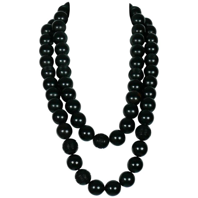 Dior Boutique Chunky Wood Bead Necklace At 1stdibs Dior Boutique Chunky Wood Bead Necklace For
