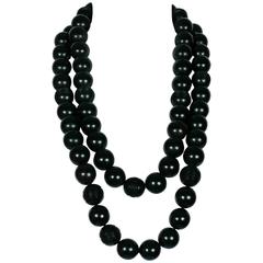 Christian Dior Boutique Chunky Wood Bead Necklace